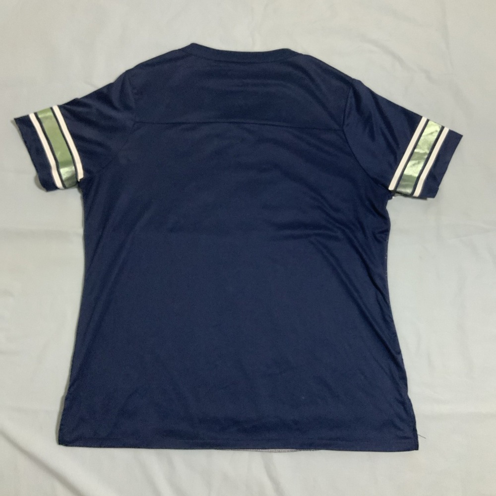 Majestic SEATTLE SEAHAWKS Team Blue NFL FOOTBALL T-SHIRT Lady Fan Women's XL - Picture 6 of 10